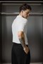Men's Relaxed Fit Ribbed Knitwear Polo Neck T-Shirt White - 6