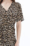 Women's Crepe Jumpsuit with Belt and Zipper - Leopard - 5