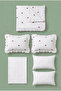 Aurelia 100% Cotton Ruffled, Bow Pattern Embroidered 6 Piece Premium Double Duvet Cover Set - 8