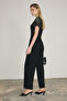 Prette women's soft-touch wide-leg woven black trousers - 3