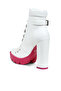 Women Cushion Collared Biker Boot in White - 3