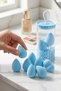 Mini Size 8-Piece Blue Makeup Sponge Set - 2 cm X 3 cm Makeup Application Sponge - 3