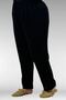 57044 Plus Size Button-Down Muslin Pants Suit with Elastic Sleeves - Black - 5