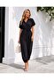 Black Shirt Collar Buttoned Aerobin Fabric Overalls 582402 - 2