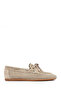 Women's Beige Suede Leather Loafer 26Pfd202210