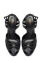 Women's Black Ankle Buckle Platform Thick High Heel Patent Leather Sandals 26Sfd162016 - 5