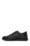 Men's Black Lace-Up Sports Shoes, Leather Sneaker 26Sfd6744Ft - 3