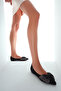 Women's Black Stone Suede Shoes, Leather Ballerinas 25Wfd490710