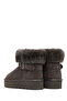 Women's Gray Thick Soled Fur Detailed Suede Leather Teddy Boots 25Wfd492410 - 6
