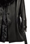 Rhoda(Plus) Women's Black Collar Fur-Trimmed Wide Fit Leather Coat 24Wge52931M - 5
