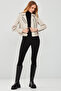 London Women's Beige Biker Leather Jacket 23Wgd5146Ve - 7