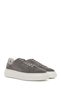 Men's Gray Lace-Up Thick Sole Sports Shoes, Suede Genuine Leather Sneaker 25Sfd612910 - 3