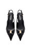 Women's Black Open Back Stiletto Heel U Patent Leather D Leather Shoes 26Pfd121016 - 6