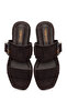Women's Brown Buckle Suede Leather Slippers 25Sfd 160710 - 7
