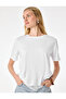 Cotton Crew Neck Short Sleeve T-Shirt with Lace Detail - 2