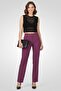 Women Regular Fit Solid Wide Leg Pants, Purple - 2