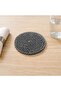 Mossra 4 Piece Lasercut Round Coaster Set 10x10cm-grey