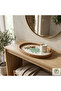 Nabil Handmade Mosaic Rattan Serving Tray – Bohemian Decorative Coffee and Presentation Tray - 6