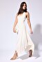 V-Neck Sleeveless Maxi Ecru Dress I0774Ax26Sm