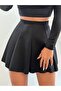 Black Pleated Mini Skirt - 4