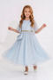 Girl's Starry Chiffon Belted Long Evening Dress - 3
