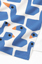 Marine Beach Towel with Goose Figure - Modern Blue and White Nautical Quick-Dry Microfiber Towel - 3