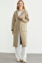 Shawl Collar Snap Fastener Long Knitwear Cardigan - Mink - Brown - 3