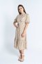 Mid-Length Fitted Dress with Half Collar