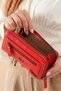 2715 Genuine Leather Women's Card Holder, Paper & Coin Compartment Model, Stylish Card Holder Wallet RED - 4