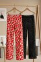 2 Pieces Comfortable Fit High Waist Wide-Leg Viscose Mix Women's Trousers