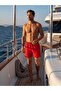 Men's Quick-Drying Swim Shorts with Pockets, Elastic Lace-Up, Mesh Lining, Red Swim Shorts - 6