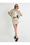 Faux Leather Bomber Jacket with Pockets and Elastic Waist and Cuffs - 2