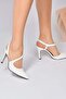 White Pointed Toe Women's Heeled Shoes K404910809 - 2