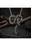 Stainless Steel Ancient Silver Gothic Style Healing Icon Spiritual Snake Necklace - 4