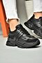 S973602404 Black Fabric Thick Sole Sneakers Sneakers