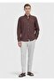 Kiremit Düz Casual Fit Long Woven Casual Cotton Blend Shirt - 2