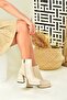Beige Platform Sole Women's Boots N282190809 - 3