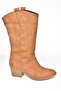 R973934002 Tan Suede Cowboy Model Women's Boots - 7