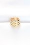 Gold Color Adjustable Striped Curved Ring Tj-Byk3119 - 2