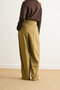 Wide Pleated Linen Trousers Khaki - 8
