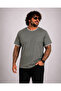 Men's Large Size Crew Neck T-Shirt with Pocket 26143 Khaki