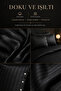 Premium 100% Cotton Satin Oxford Buttoned Double Striped Satin Duvet Cover Set - 5