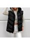 Women's Hooded Puffer Vest with Side Pockets - 2