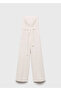 Denim Jumpsuit with Belt - 3