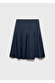 Pleated denim skirt - 3