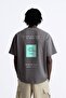 Crew Neck Unknown Desire Printed Oversize Smoked Men's T-Shirt