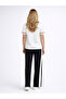 Women's Stripe Detailed Short Sleeve Premium Modal Bottom-Top Tracksuit Set - Black - 4