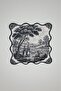 Black Toile Elegance Series Embroidered Fabric Cocktail Napkins 1 Piece