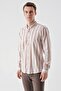 Men's BROWN Cotton Flam Paneled Pattern Slim Fit Shirt - 3