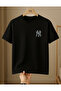 Mini Ny Printed Cotton Crew Neck Unisex Regular T-Shirt - 3